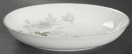 Gray Pearl (Platinum Trim) 10" Oval Vegetable Bowl
