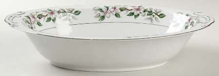 Pamela (Platinum Trim) 10" Oval Vegetable Bowl