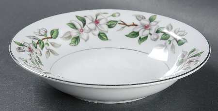 Pamela (Platinum Trim) Rim Fruit/Dessert (Sauce) Bowl