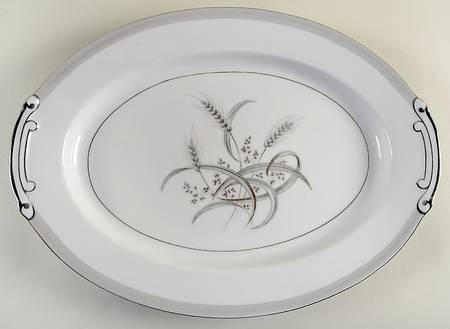 Silver Wheat 14" Oval Serving Platter by Sone