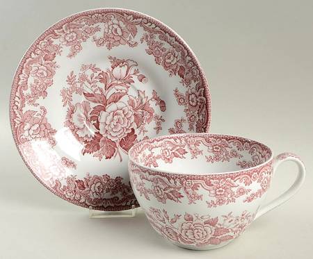 Archive Collection Cranberry Jumbo Cup & Saucer Set by Spode