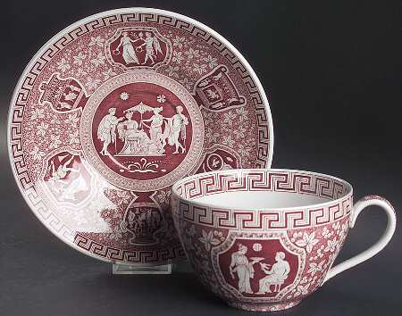 Archive Collection Cranberry Jumbo Cup & Saucer Set by Spode