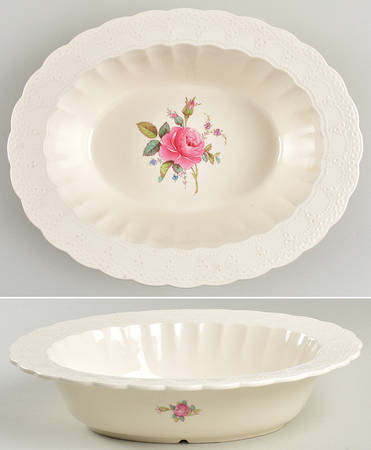 Billingsley Rose Pink (Old Backstamp) 10" Oval Vegetable Bowl by Spode
