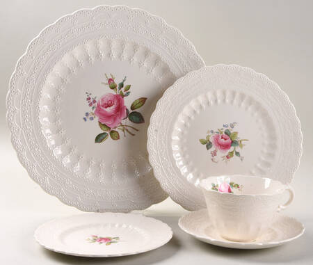 Billingsley Rose Pink (Old Backstamp) 40 Piece Estate Set