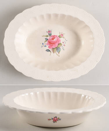 Billingsley Rose Pink (Old Backstamp) 10" Oval Vegetable Bowl by Spode