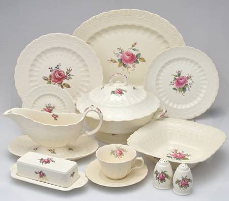 Billingsley Rose Pink (Old Backstamp) 49 Piece Estate Set