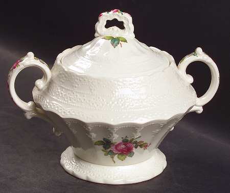 Billingsley Rose Pink (Old Backstamp) Sugar Bowl & Lid by Spode