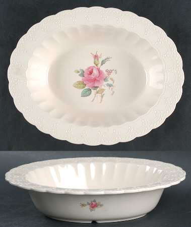 Billingsley Rose Pink (Old Backstamp) 10" Oval Vegetable Bowl by Spode