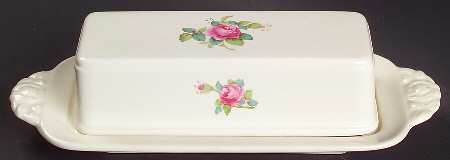 Billingsley Rose Pink (Old Backstamp) 1/4 Lb Covered Butter by Spode
