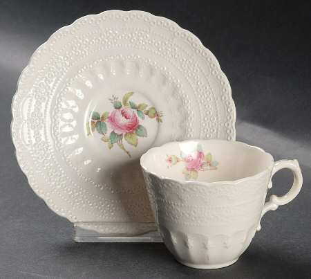 Billingsley Rose Pink (Old Backstamp) Flat Demitasse Cup & Saucer Set