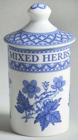 Blue Geranium Spice Jar Set Individual Jar & Lid