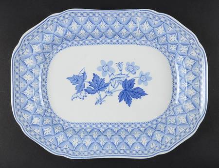 Blue Geranium 12" Oval Serving Platter