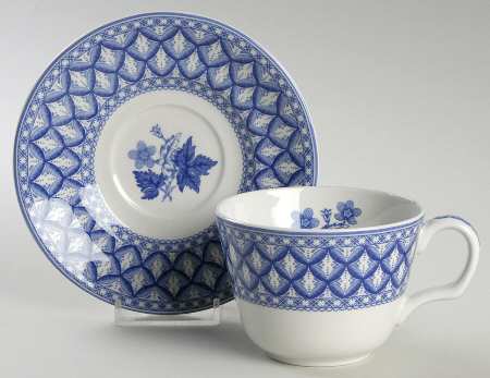 Blue Room Collection Flat Cup & Saucer Set