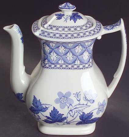 Blue Geranium Coffee Pot & Lid