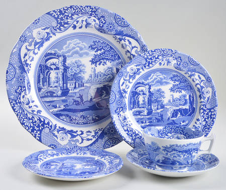 Blue Italian 5 Piece Place Setting