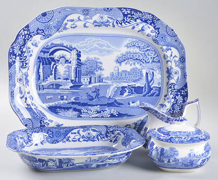 Blue Italian 5 Piece Hostess Set
