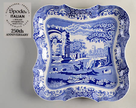 Blue Italian 14" Devonia Tray 250th Anniversary by Spode