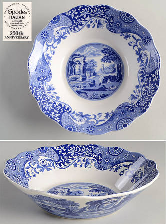 Blue Italian 10" Daisy Bowl 250th  Anniversary