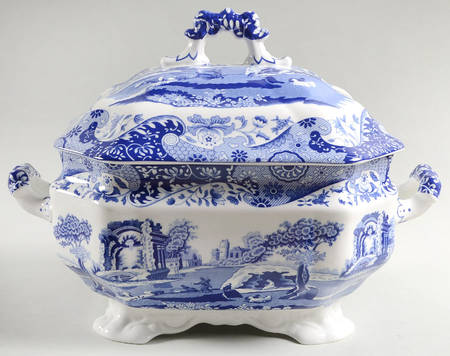 Blue Italian Tureen &  Lid