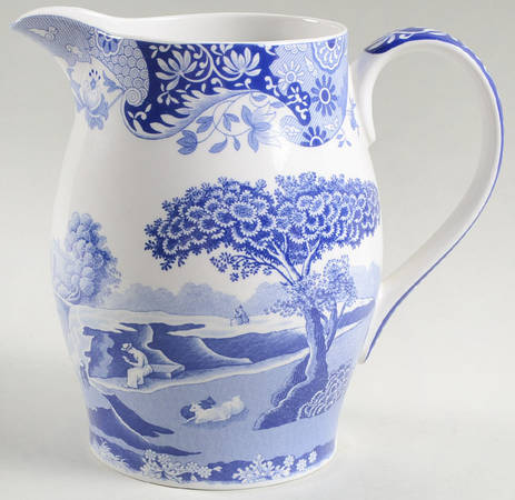 Blue Italian Large Liverpool Jug by Spode