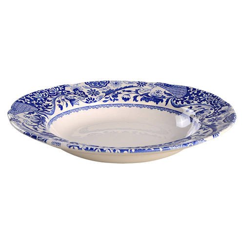Blue Italian Large Rim Soup Bowl
