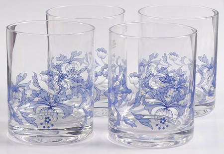 Blue Italian Glass Double Old Fashioned - Set of 4 by Spode