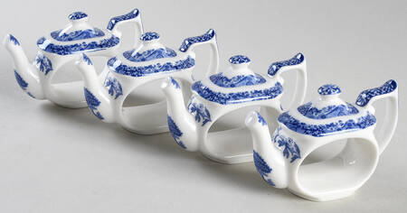 Blue Italian Figural Napkin Ring - Set of 4