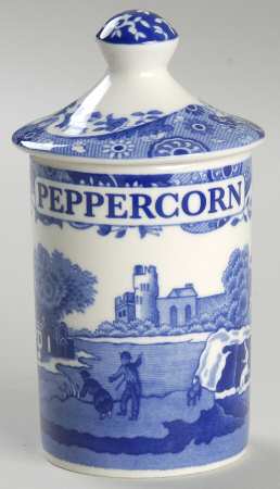 Blue Italian Spice Jar Set Individual Jar & Lid