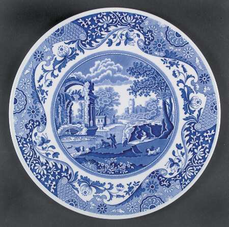 Blue Italian Cake Plate