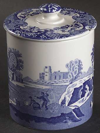 Blue Italian Jam/Jelly & Lid