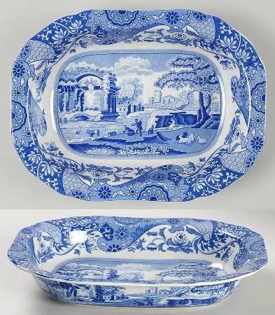 Blue Italian 9" Oval Vegetable Bowl