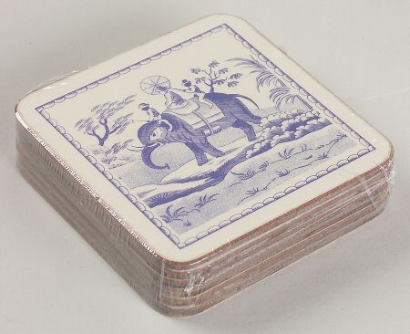 Blue Room Collection Square Corkback Coaster - Set of 6