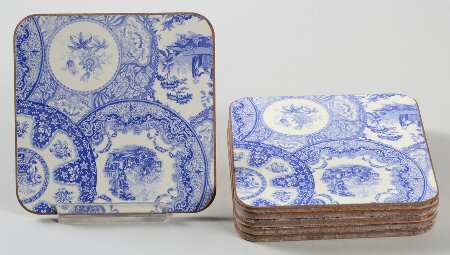 Blue Room Collection Square Corkback Coaster - Set of 6