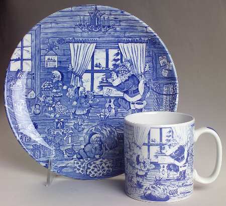Blue Room Collection 2006 Annual Christmas Plate & Mug Set