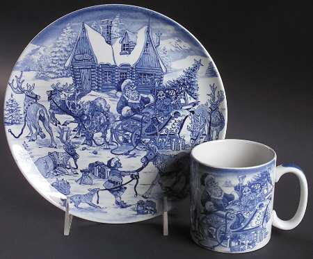 Blue Room Collection 2007 Annual Christmas Plate & Mug Set