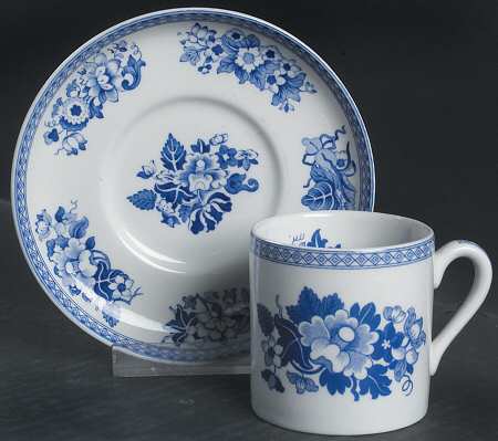 Blue Room Collection Flat Demitasse Cup & Saucer Set