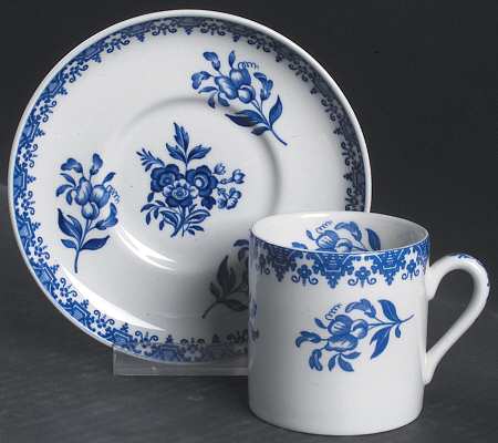 Blue Room Collection Flat Demitasse Cup & Saucer Set