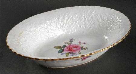 Bridal Rose (Gold Trim) 10" Oval Vegetable Bowl