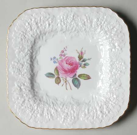 Bridal Rose (Gold Trim) Square Salad Plate