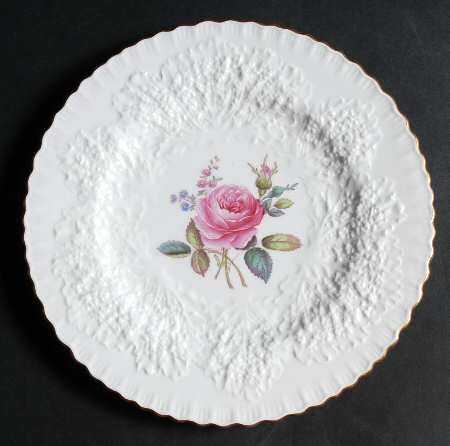 Bridal Rose (Gold Trim) Luncheon Plate
