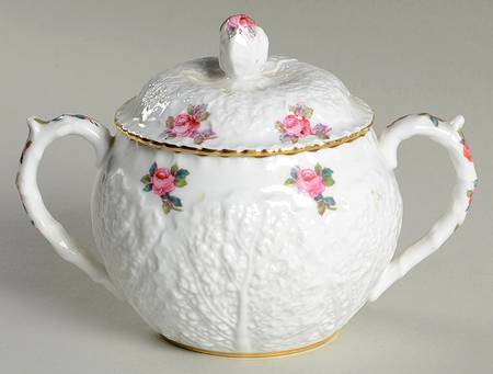 Bridal Rose (Gold Trim) Sugar Bowl & Lid