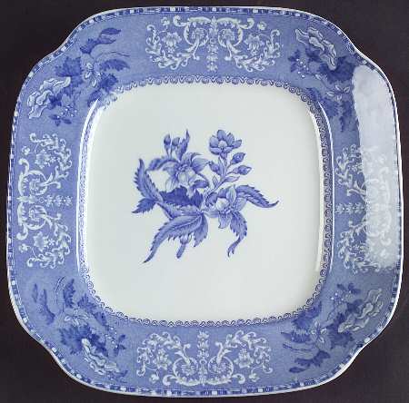 Camilla Blue (Earthenware, Scalloped) Square Salad Plate by Spode