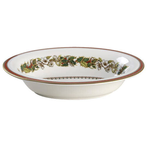 Christmas Rose 10" Oval Vegetable Bowl