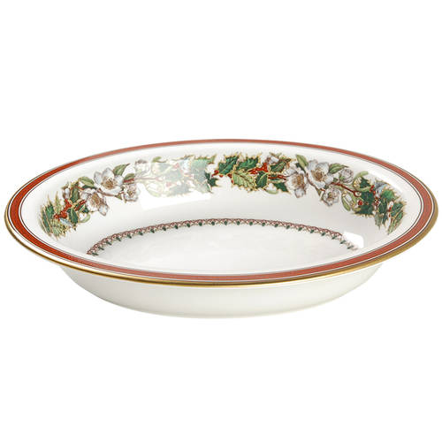 Christmas Rose 9" Oval Vegetable Bowl by Spode