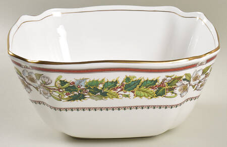 Christmas Rose 10" Square Salad Serving Bowl