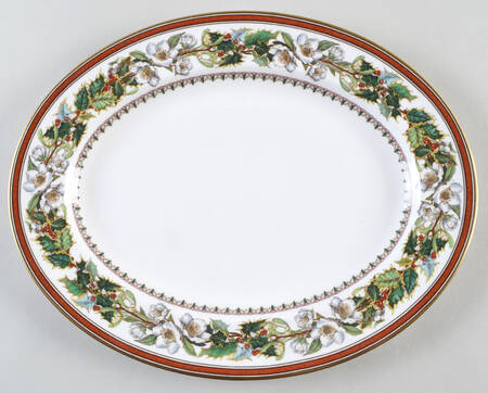 Christmas Rose 13" Oval Serving Platter