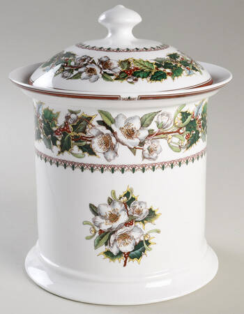 Christmas Rose Cookie Jar & Lid