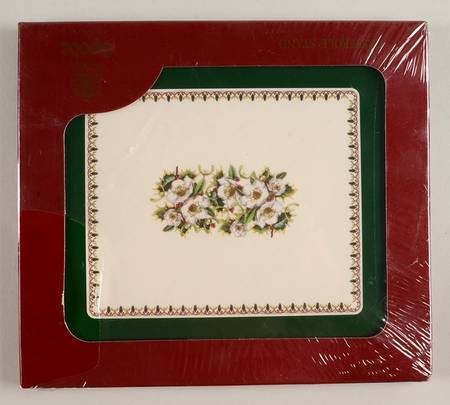 Christmas Rose Corkback Casserole Stand/Hot Pad