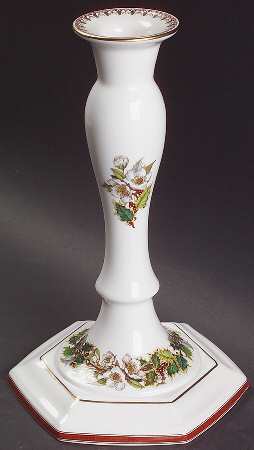Christmas Rose 8" Tall Candlestick