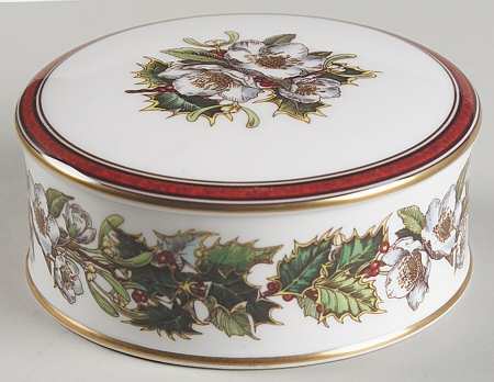 Christmas Rose 4" Round Box & Lid by Spode